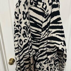Ruby Rd. Black and White Zebra Print Jacket